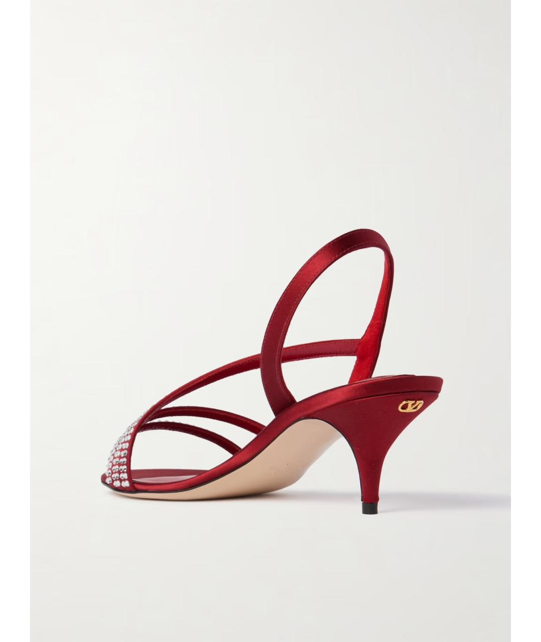 VALENTINO Красные текстильные босоножки, фото 4
