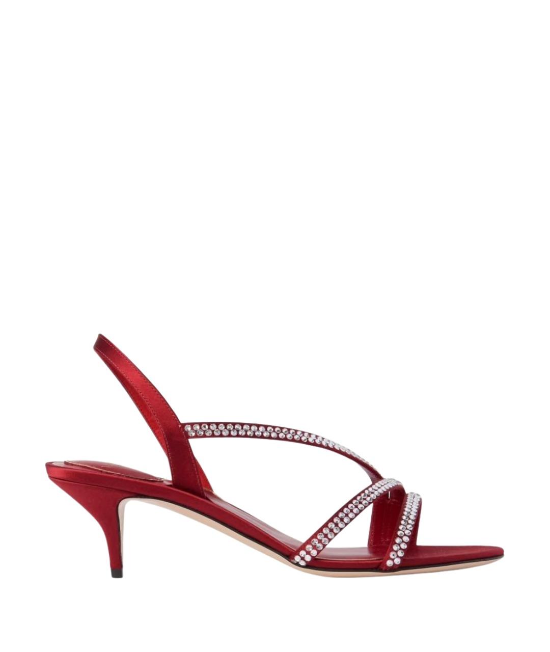 VALENTINO Красные текстильные босоножки, фото 1
