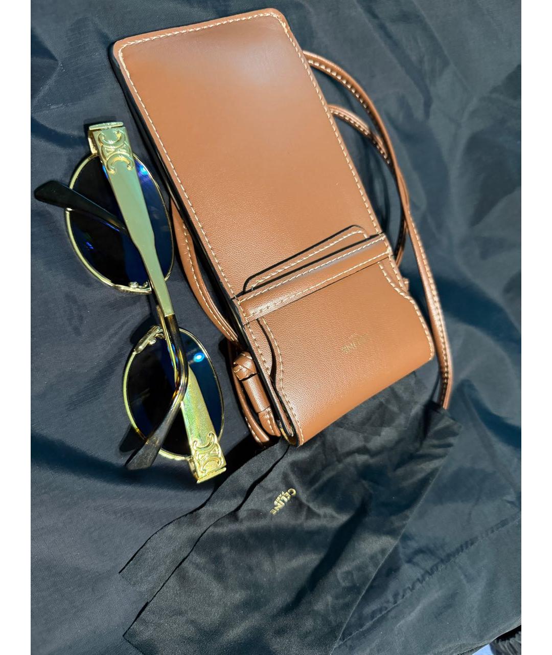 CELINE Золотые металлические солнцезащитные очки, фото 5