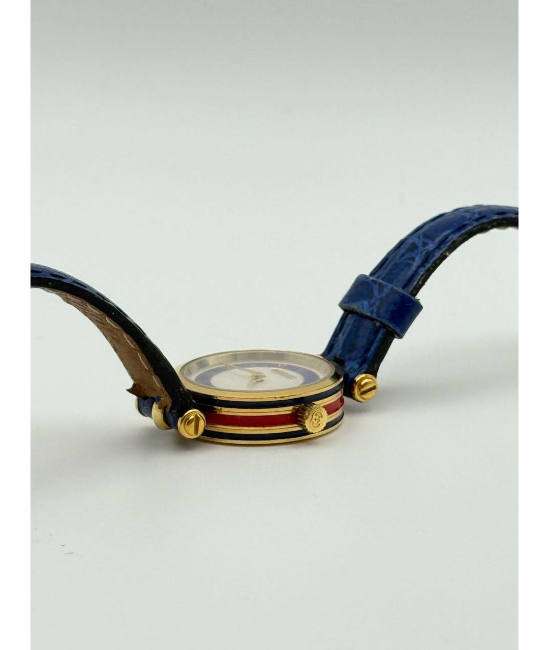 GUCCI Синие позолоченные часы, фото 5