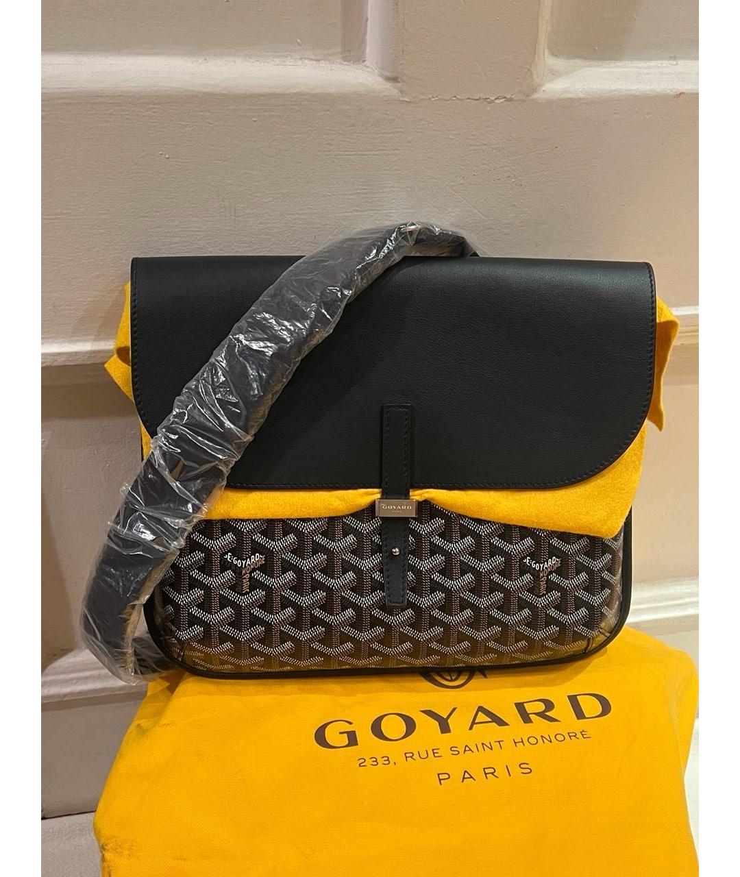 GOYARD Черная сумка на плечо из канвы, фото 4