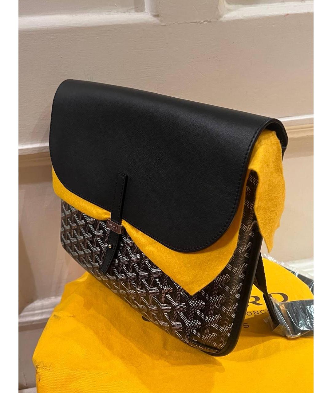 GOYARD Черная сумка на плечо из канвы, фото 3