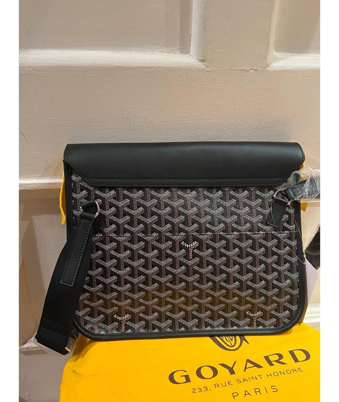 GOYARD Черная сумка на плечо из канвы, фото 2