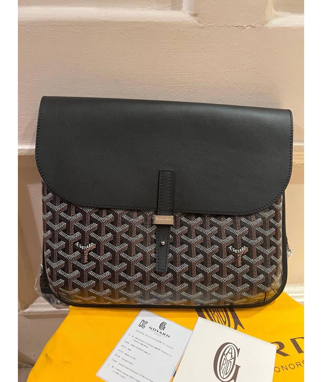 GOYARD Черная сумка на плечо из канвы, фото 5