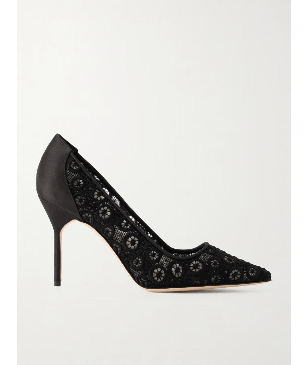 MANOLO BLAHNIK Черные текстильные туфли, фото 6
