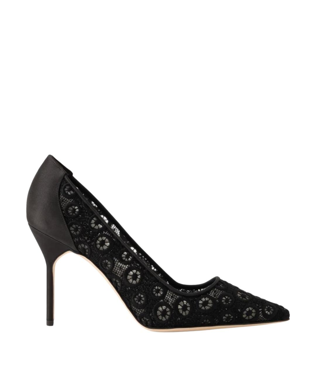 MANOLO BLAHNIK Черные текстильные туфли, фото 1