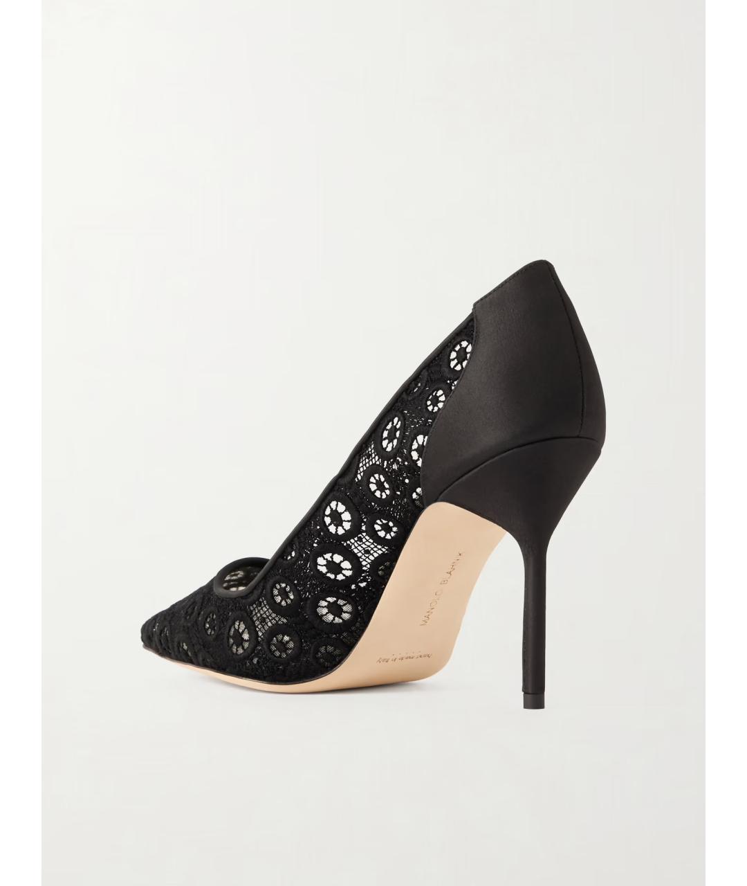 MANOLO BLAHNIK Черные текстильные туфли, фото 5