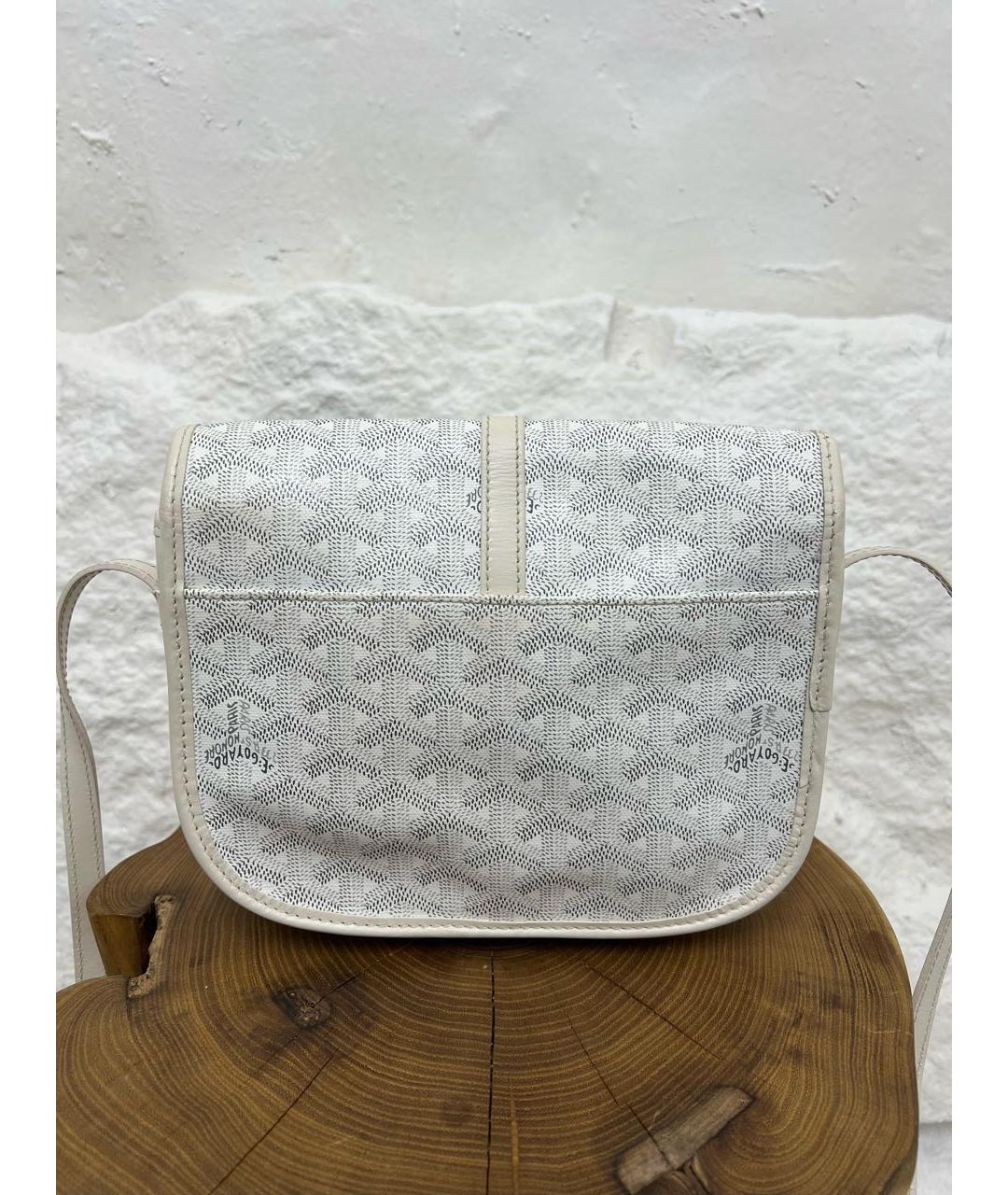 GOYARD Белая сумка на плечо из канвы, фото 2
