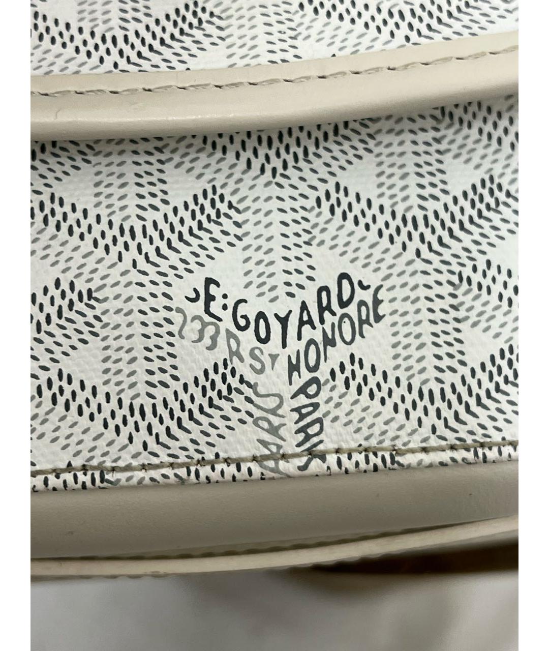 GOYARD Белая сумка на плечо из канвы, фото 4