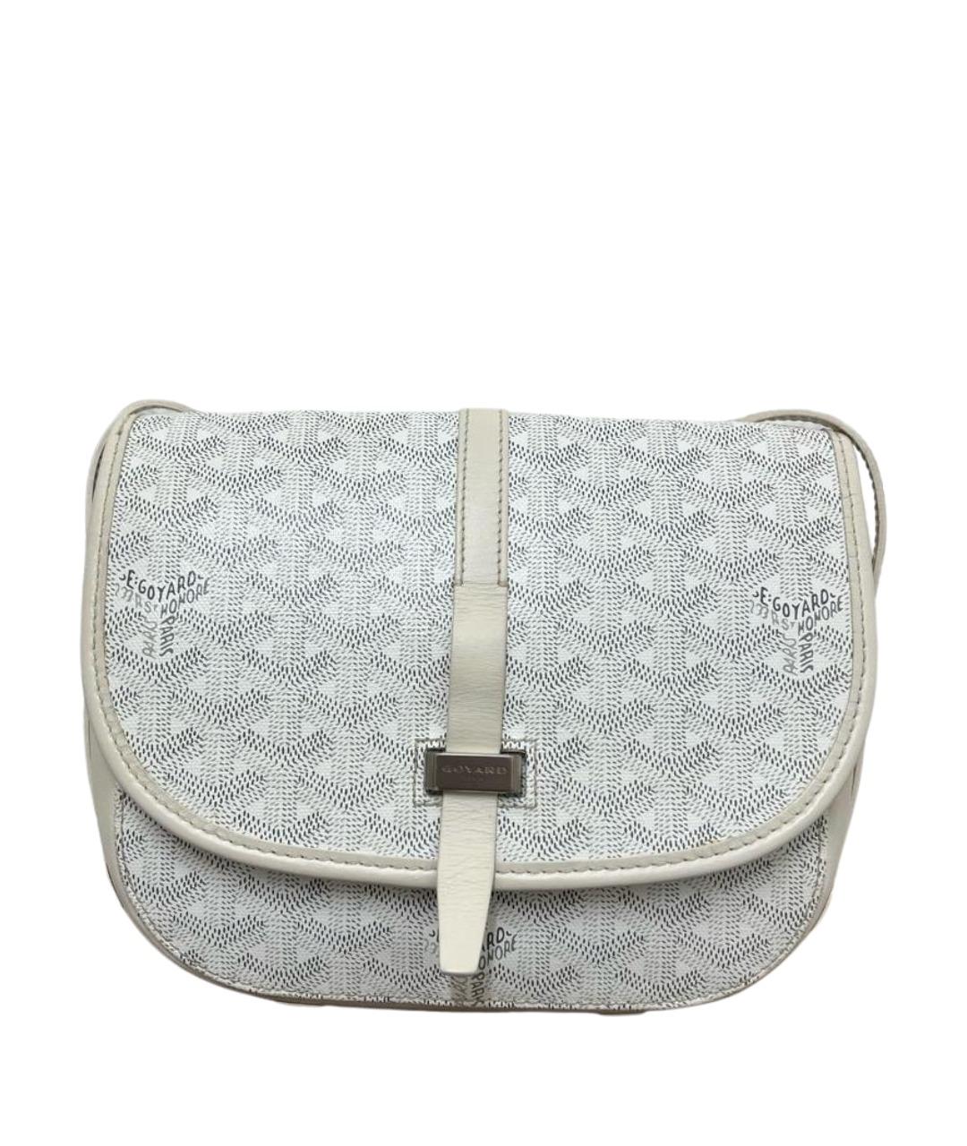 GOYARD Белая сумка на плечо из канвы, фото 1