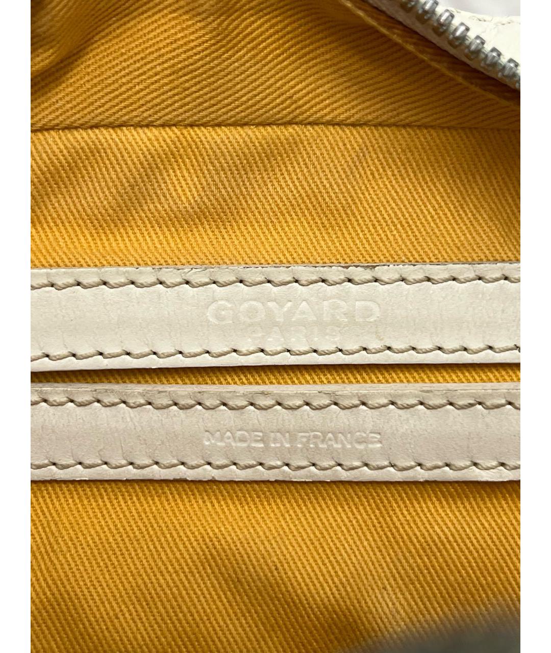 GOYARD Белая сумка на плечо из канвы, фото 7