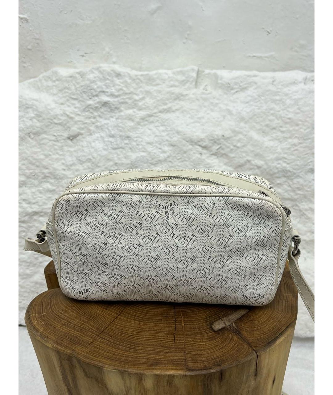 GOYARD Белая сумка на плечо из канвы, фото 3