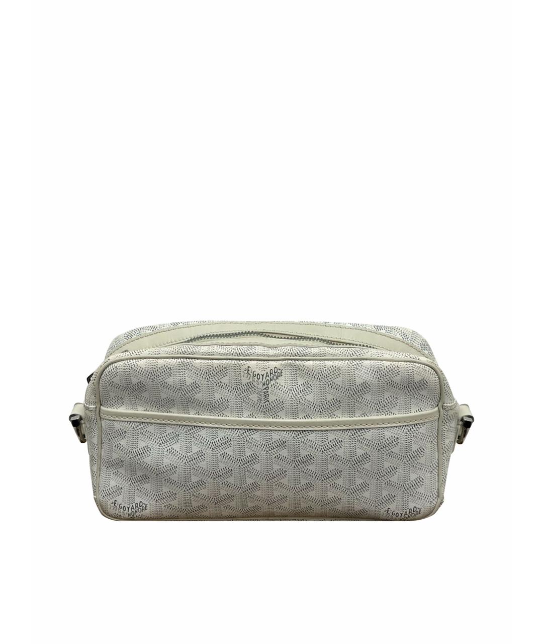 GOYARD Белая сумка на плечо из канвы, фото 1