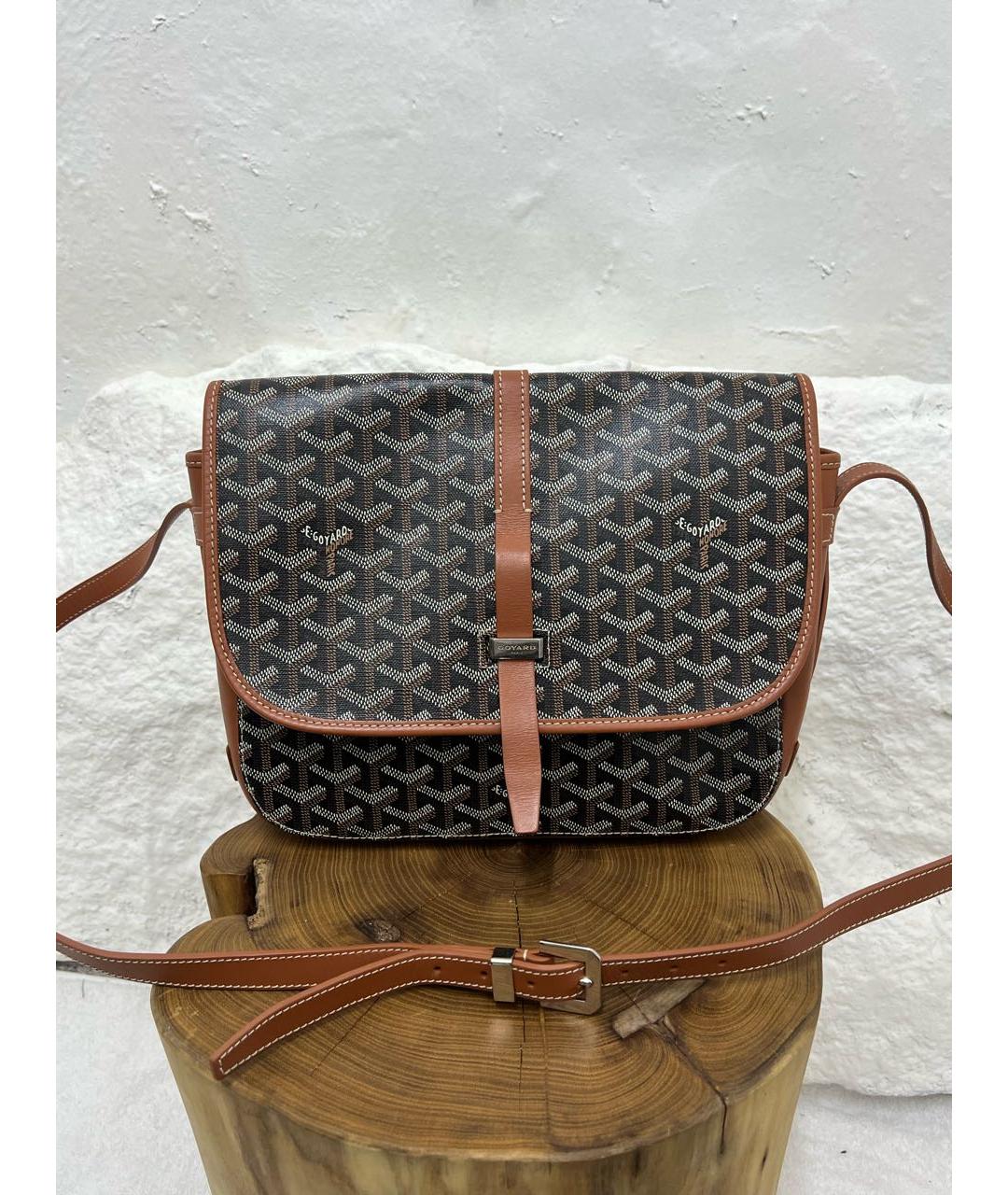 GOYARD Черная сумка на плечо из канвы, фото 9