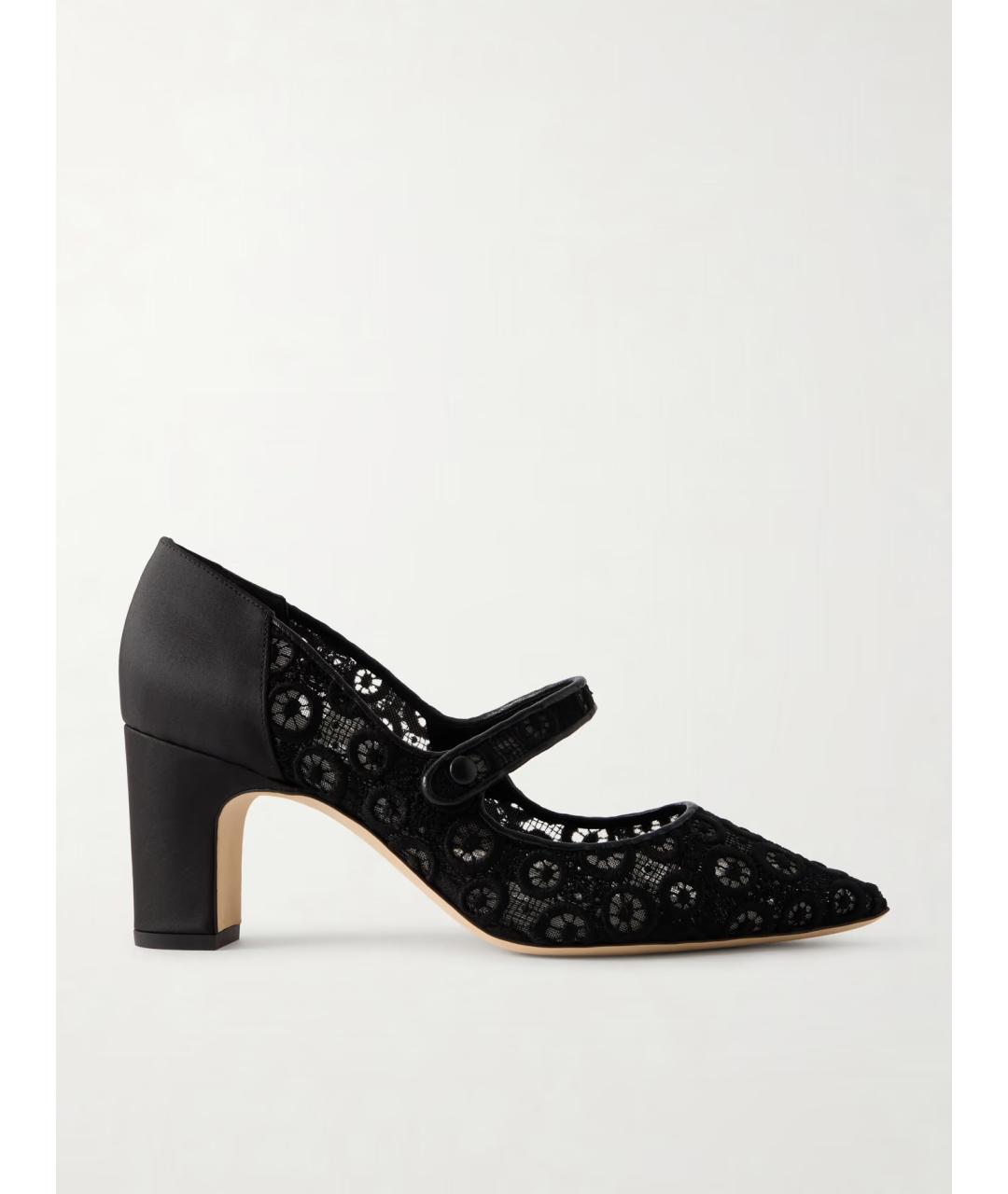 MANOLO BLAHNIK Черные текстильные туфли, фото 6