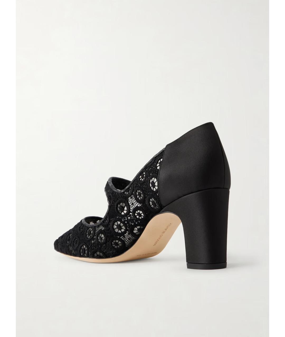 MANOLO BLAHNIK Черные текстильные туфли, фото 5