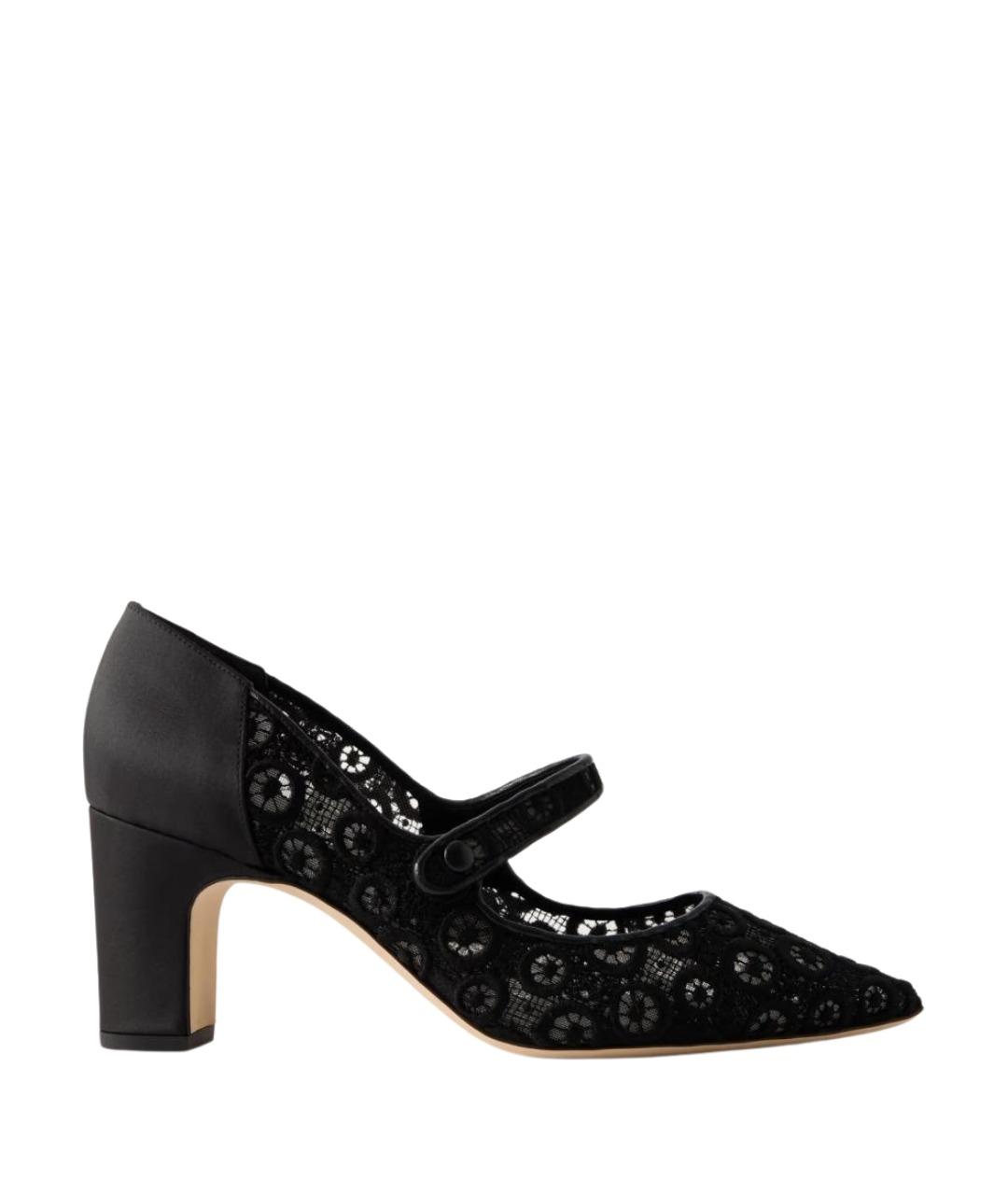 MANOLO BLAHNIK Черные текстильные туфли, фото 1