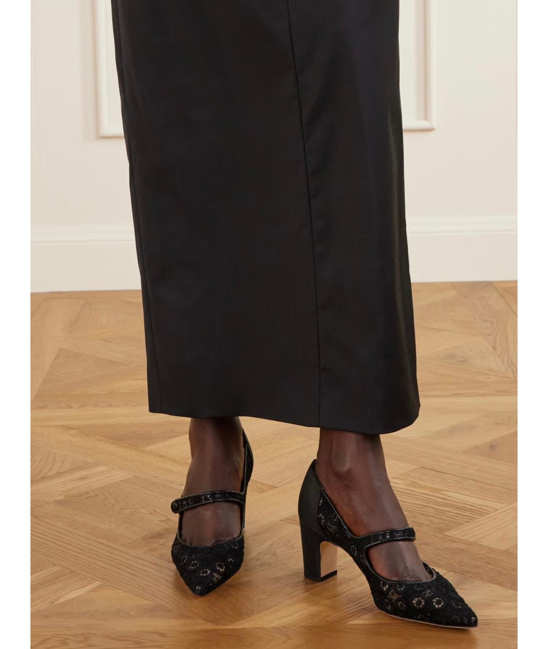 MANOLO BLAHNIK Черные текстильные туфли, фото 3