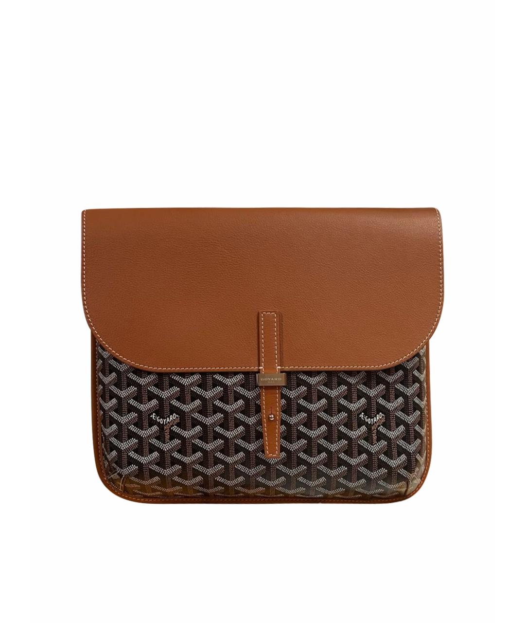 GOYARD Коричневая сумка на плечо из канвы, фото 1