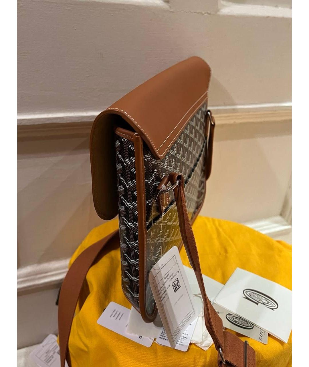 GOYARD Коричневая сумка на плечо из канвы, фото 5