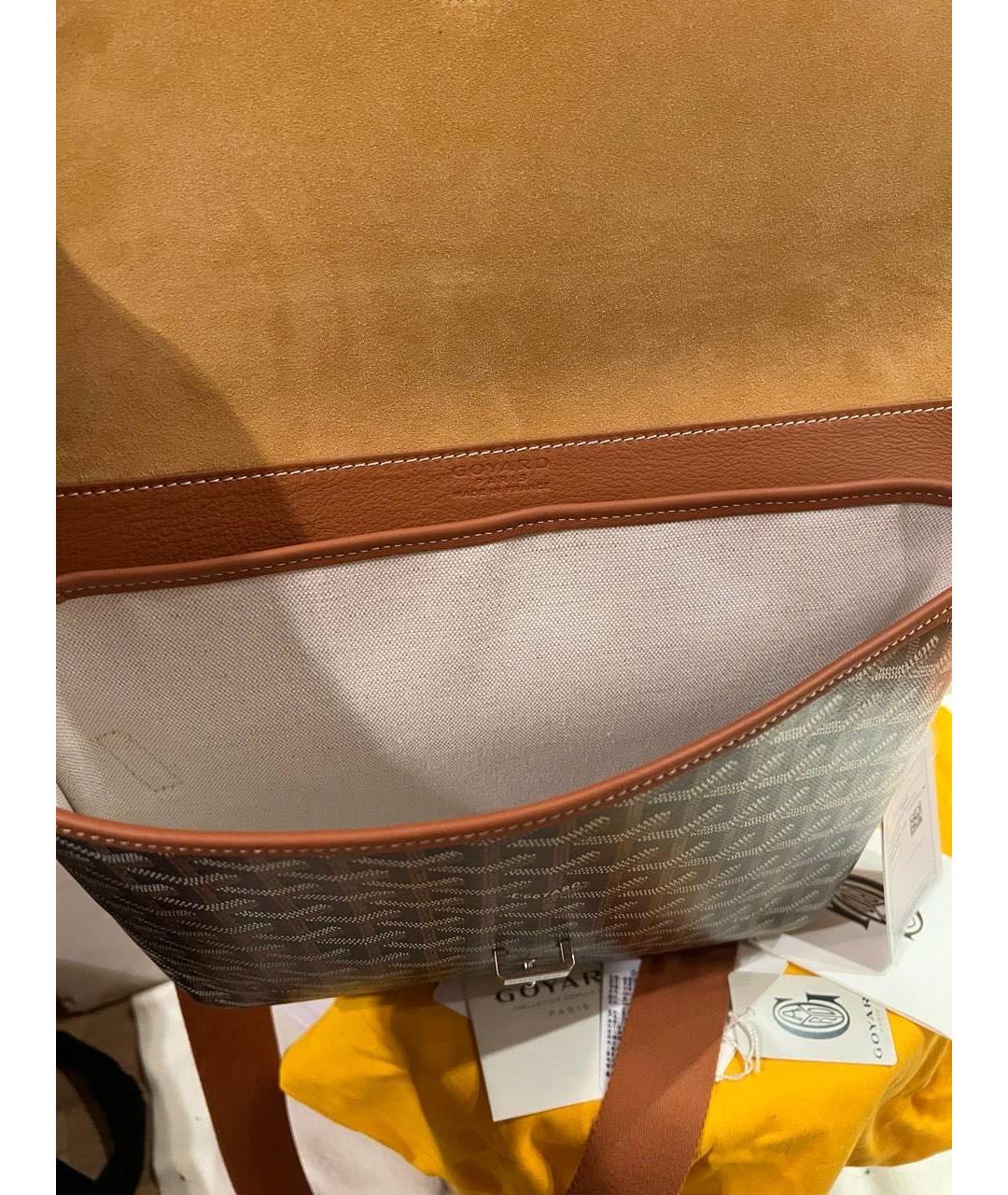GOYARD Коричневая сумка на плечо из канвы, фото 7