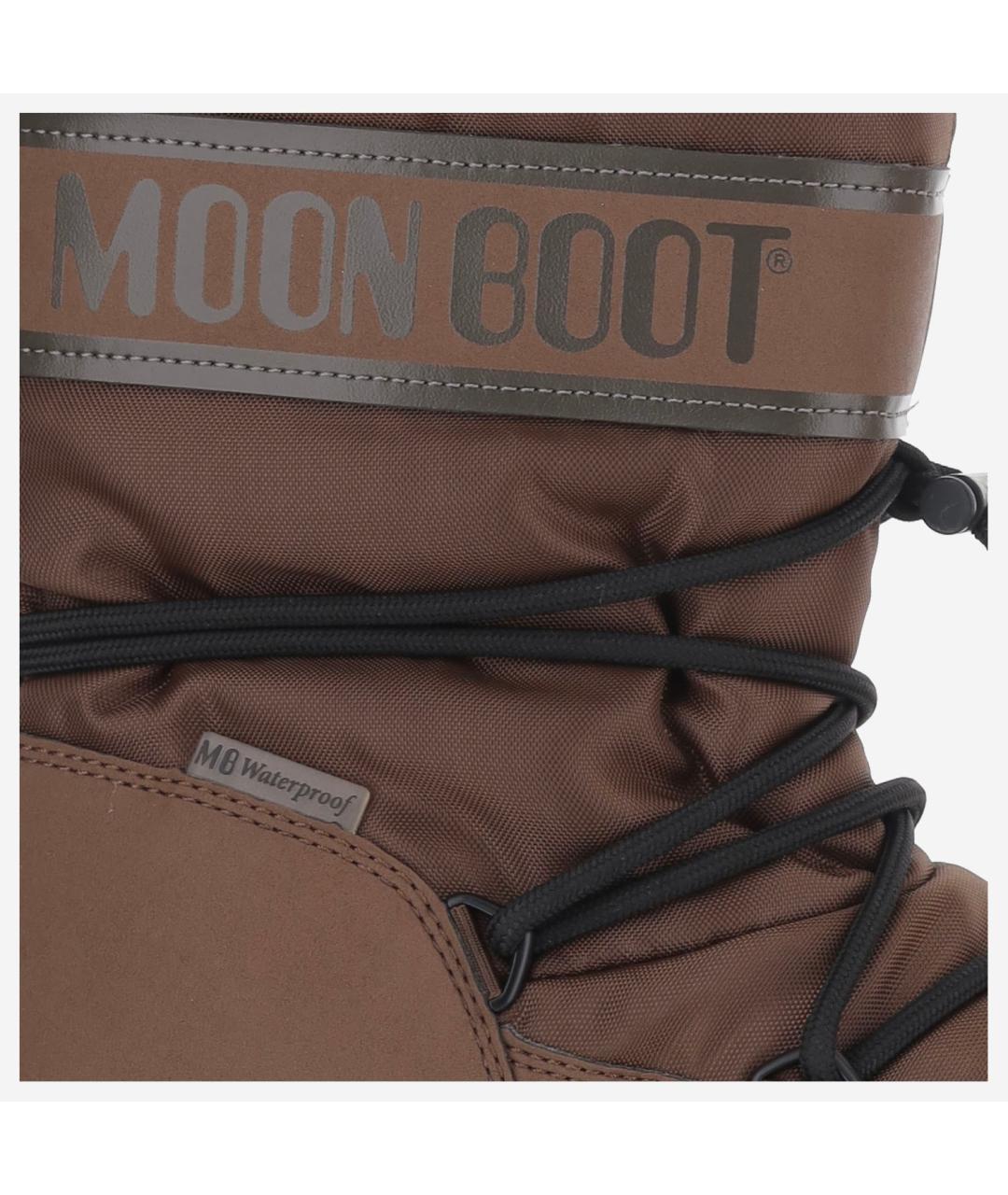 MOON BOOT Коричневые текстильные высокие ботинки, фото 4