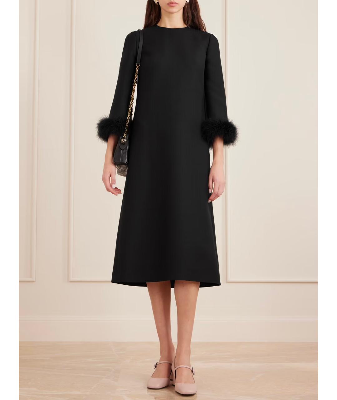 VALENTINO Черное шерстяное коктейльное платье, фото 2