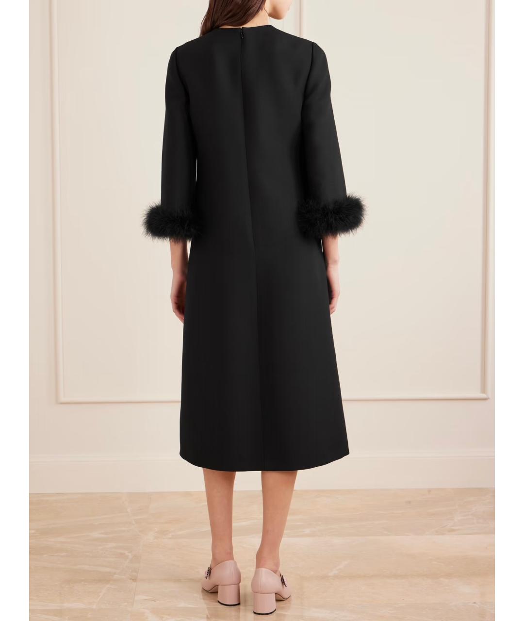 VALENTINO Черное шерстяное коктейльное платье, фото 3