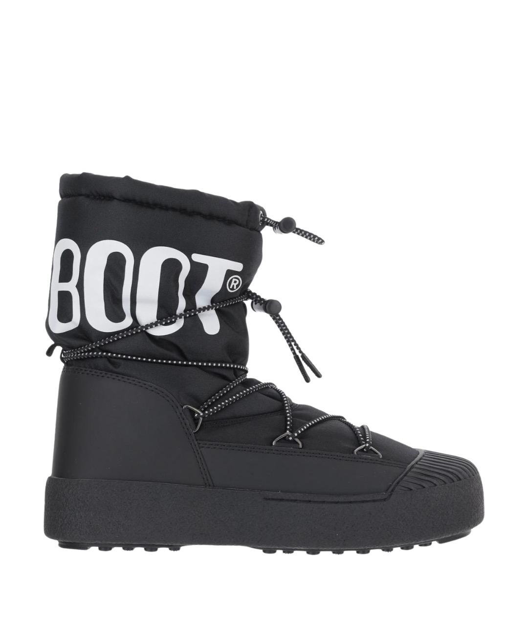 MOON BOOT Черные текстильные высокие ботинки, фото 1