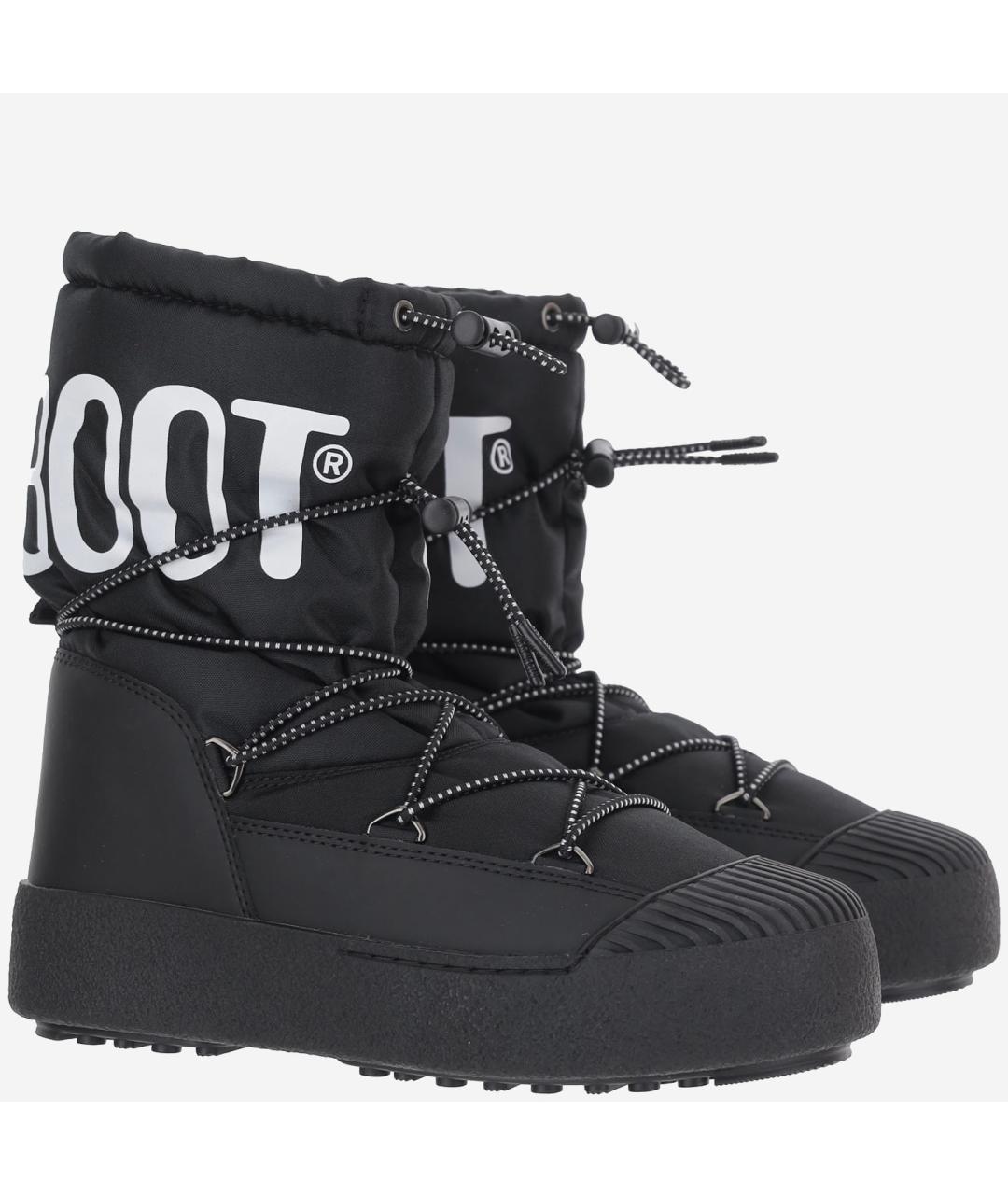 MOON BOOT Черные текстильные высокие ботинки, фото 2