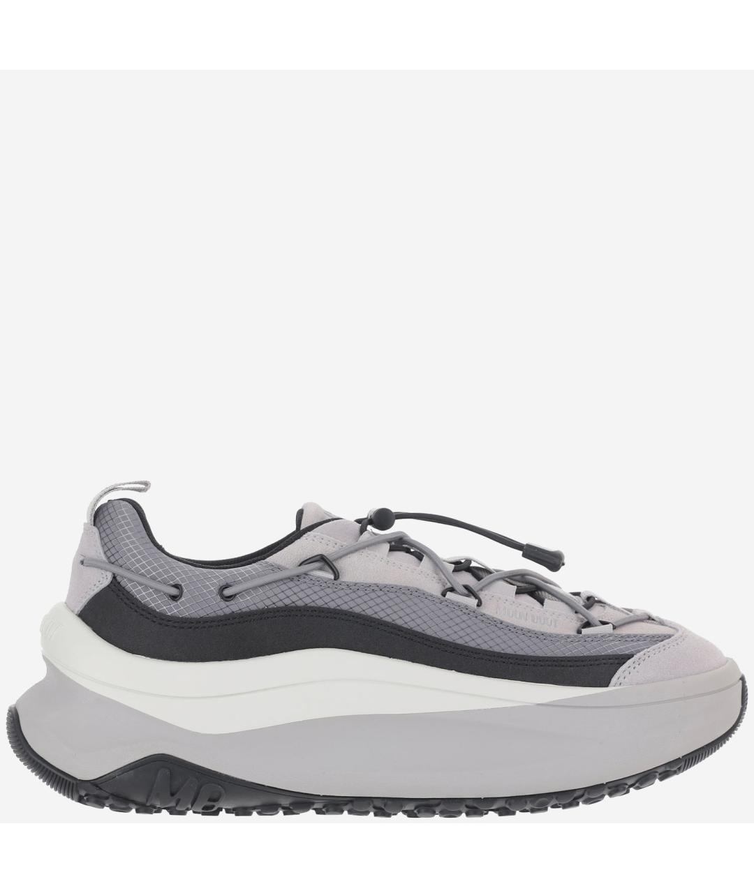 MOON BOOT Серые текстильные низкие кроссовки / кеды, фото 6