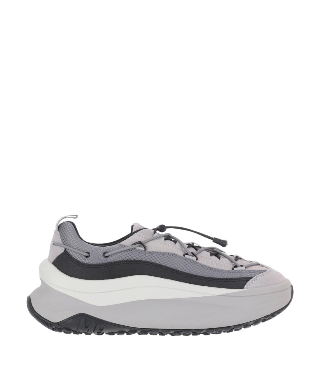 MOON BOOT Серые текстильные низкие кроссовки / кеды, фото 1