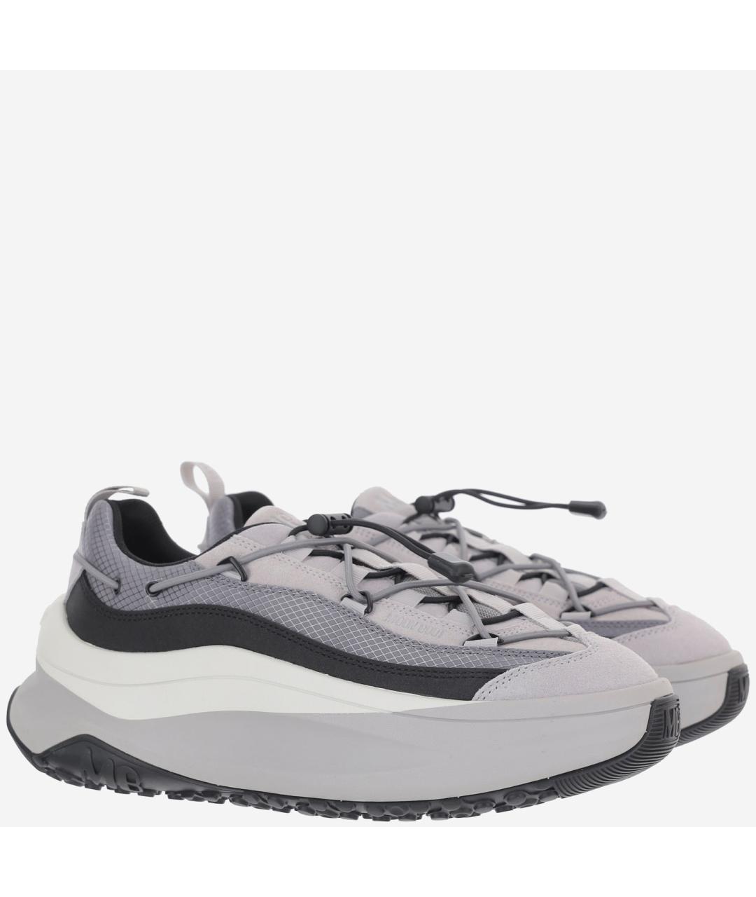 MOON BOOT Серые текстильные низкие кроссовки / кеды, фото 3