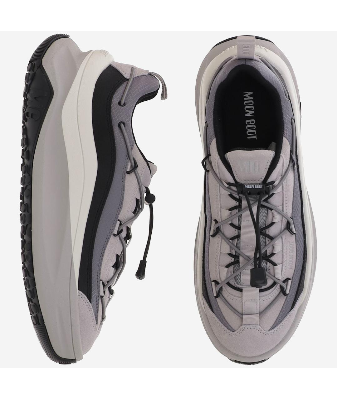 MOON BOOT Серые текстильные низкие кроссовки / кеды, фото 2