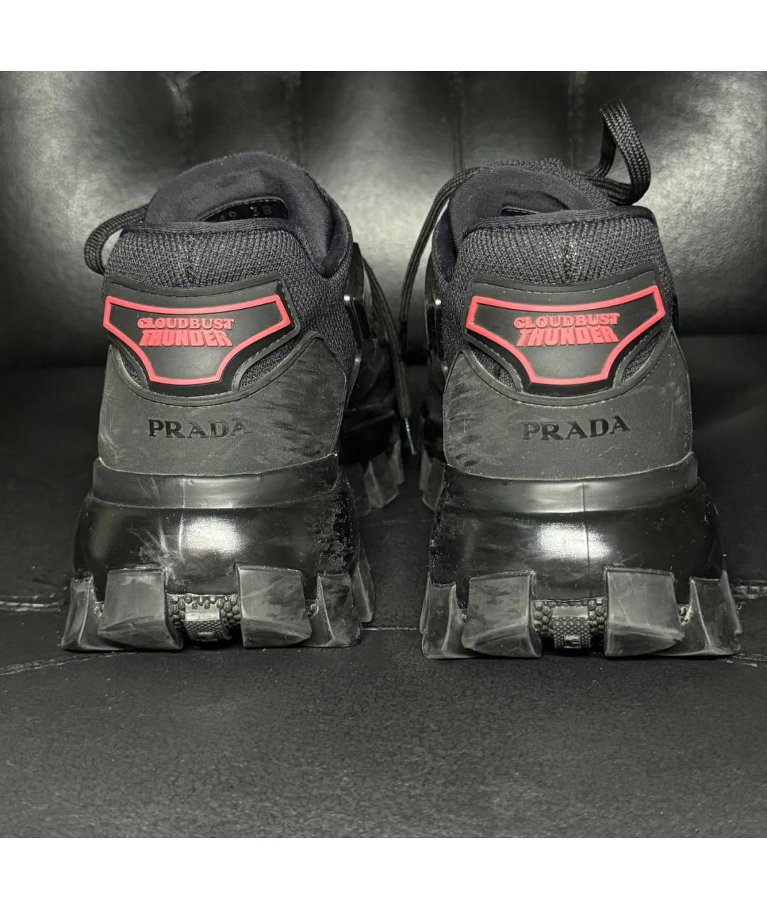 PRADA Черные текстильные кроссовки, фото 2