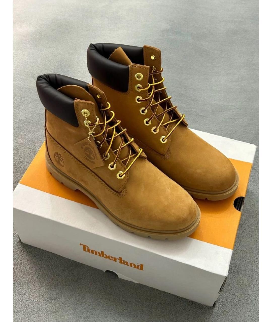 TIMBERLAND Оранжевые нубуковые высокие ботинки, фото 4