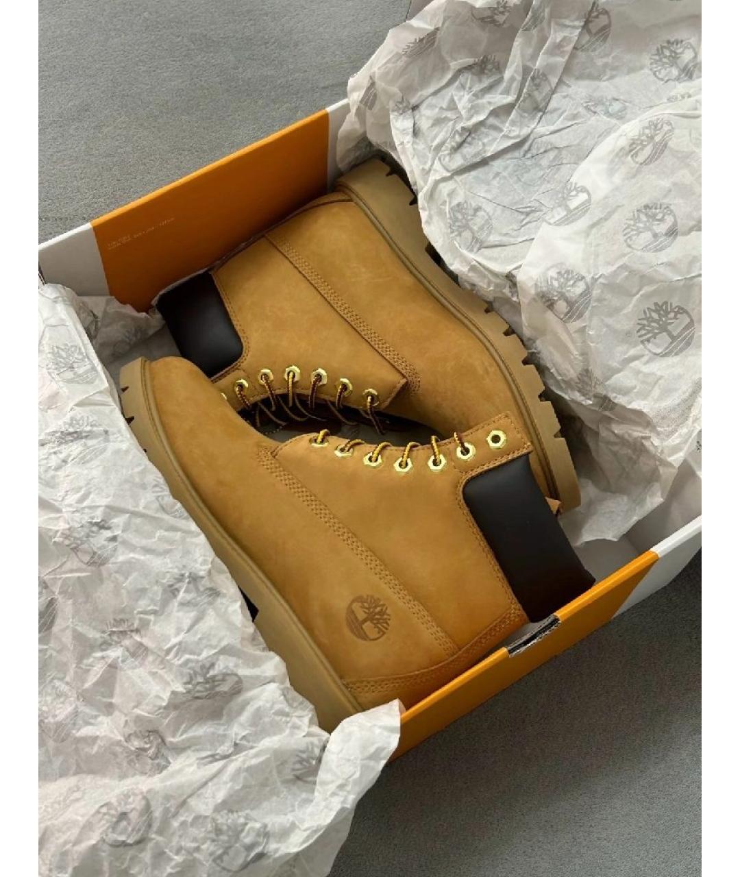 TIMBERLAND Оранжевые нубуковые высокие ботинки, фото 2