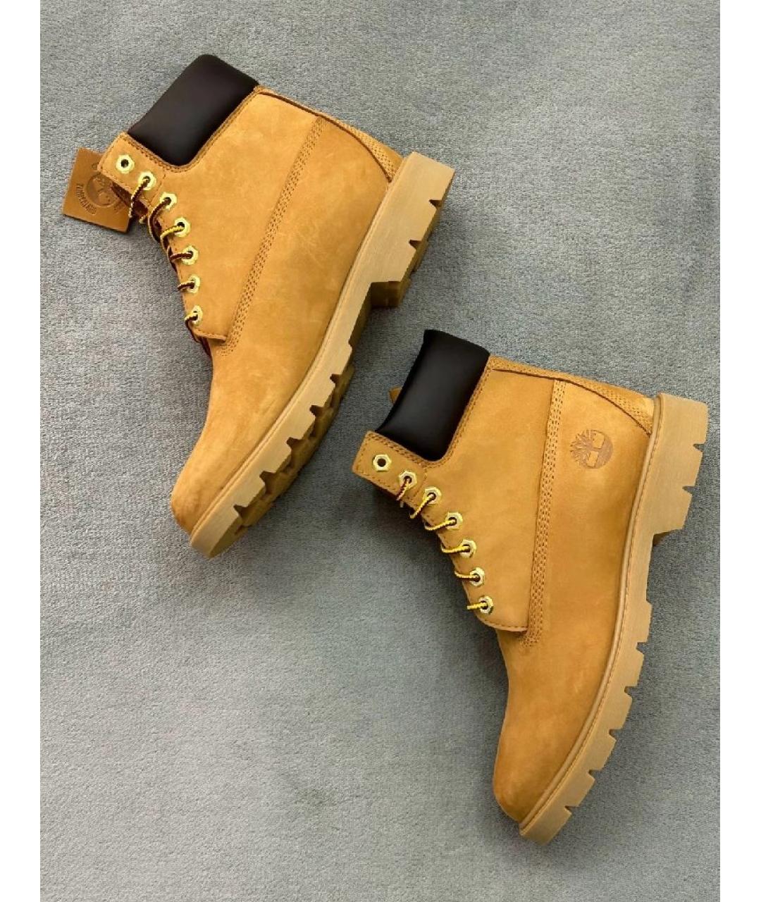 TIMBERLAND Оранжевые нубуковые высокие ботинки, фото 5