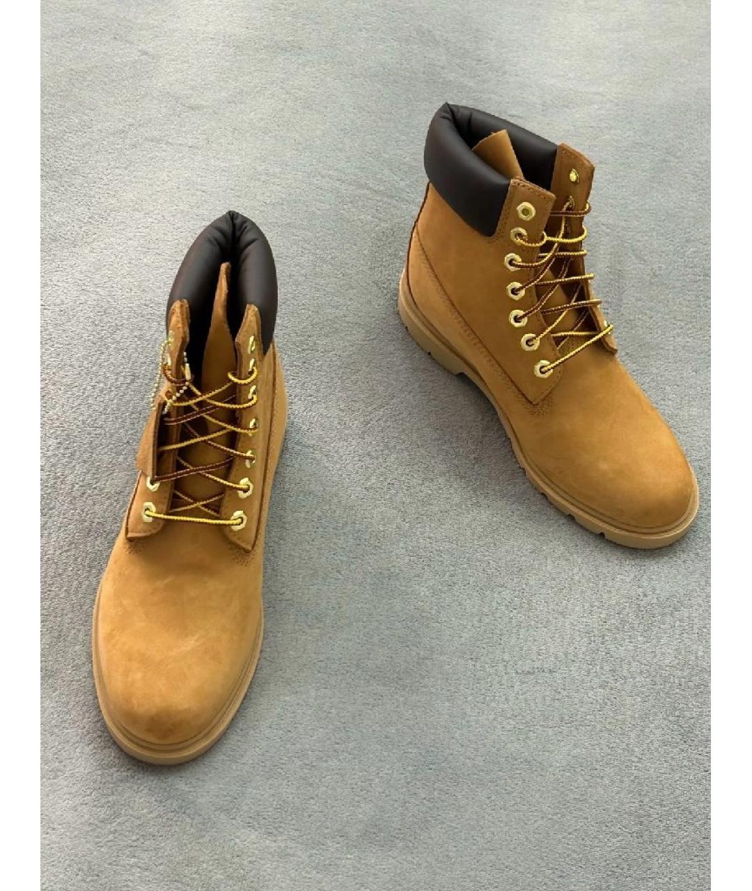 TIMBERLAND Оранжевые нубуковые высокие ботинки, фото 6
