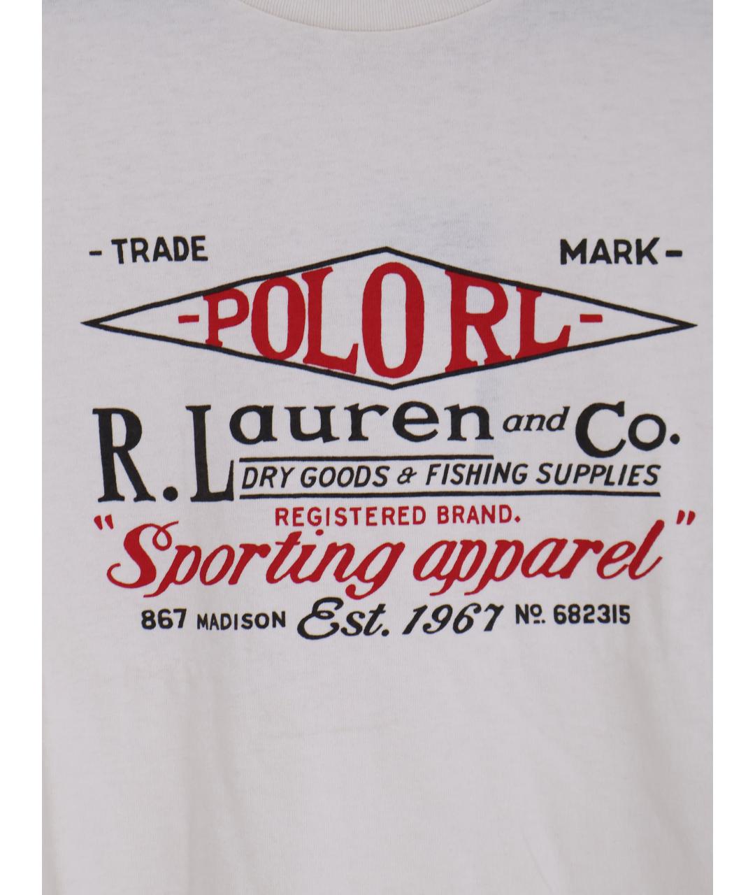 POLO RALPH LAUREN Белая хлопковая футболка, фото 3