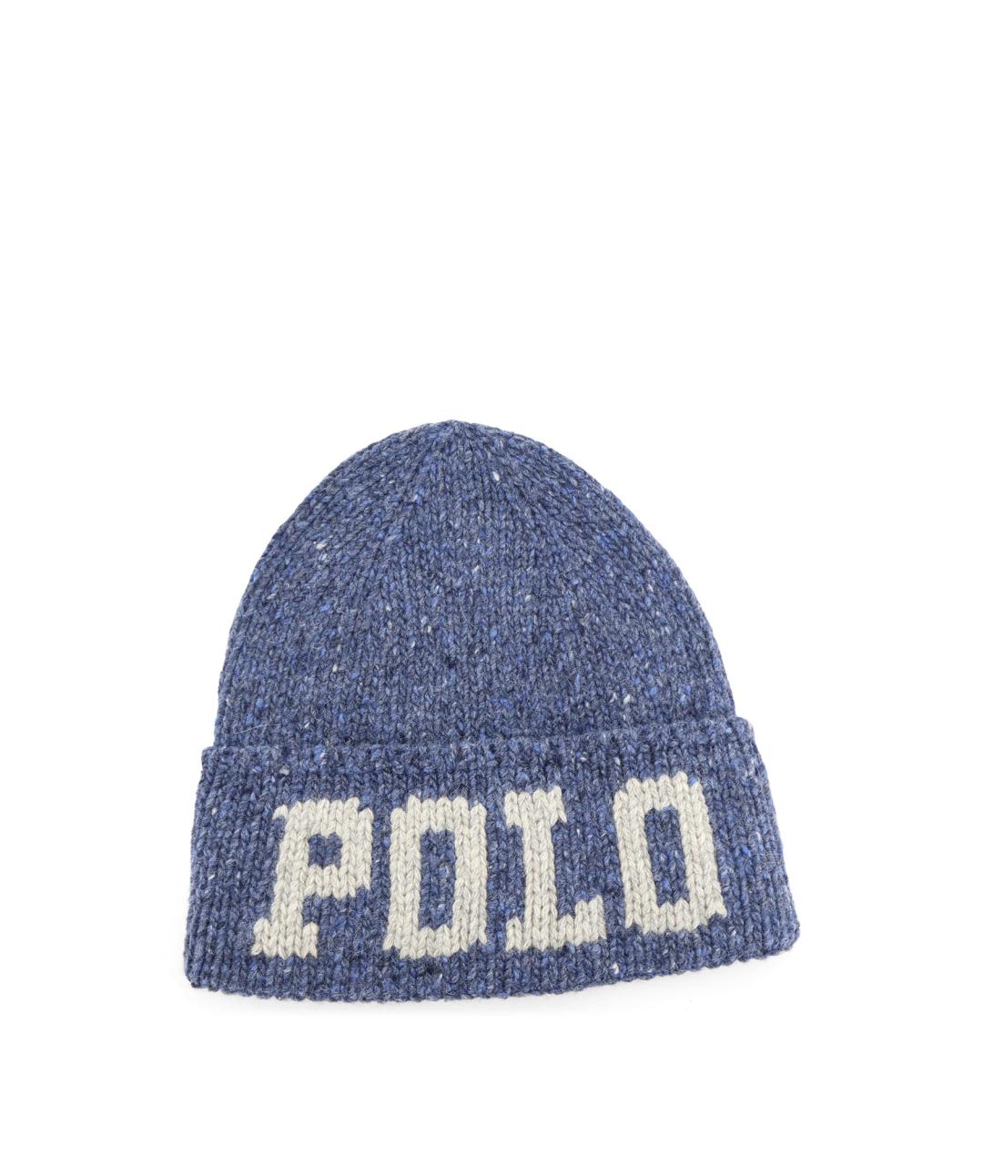 POLO RALPH LAUREN Голубая шерстяная шапка, фото 1