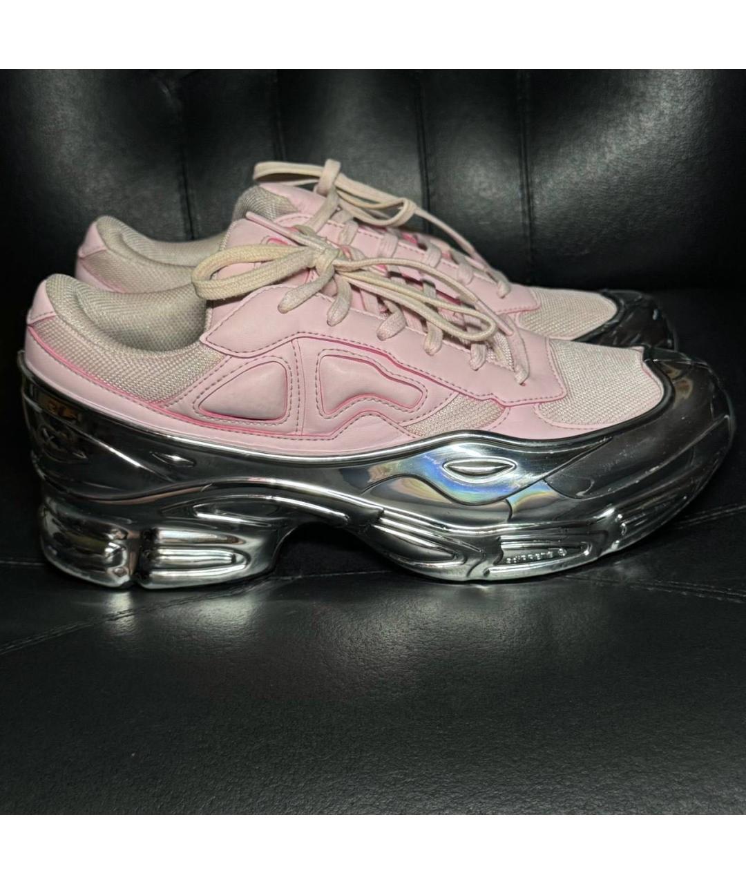 ADIDAS X RAF SIMONS Розовые текстильные низкие кроссовки / кеды, фото 9