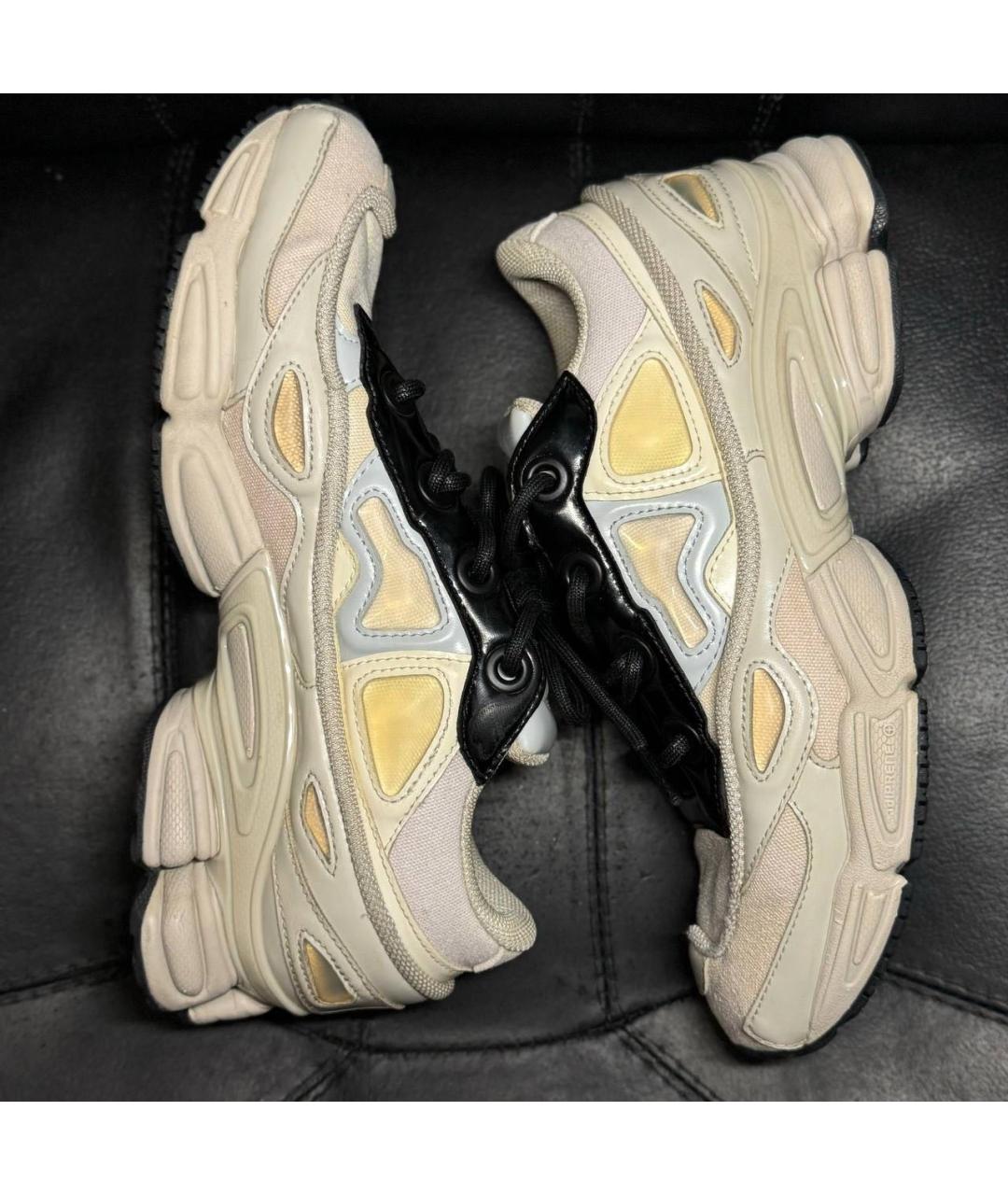 ADIDAS X RAF SIMONS Бежевые текстильные низкие кроссовки / кеды, фото 4