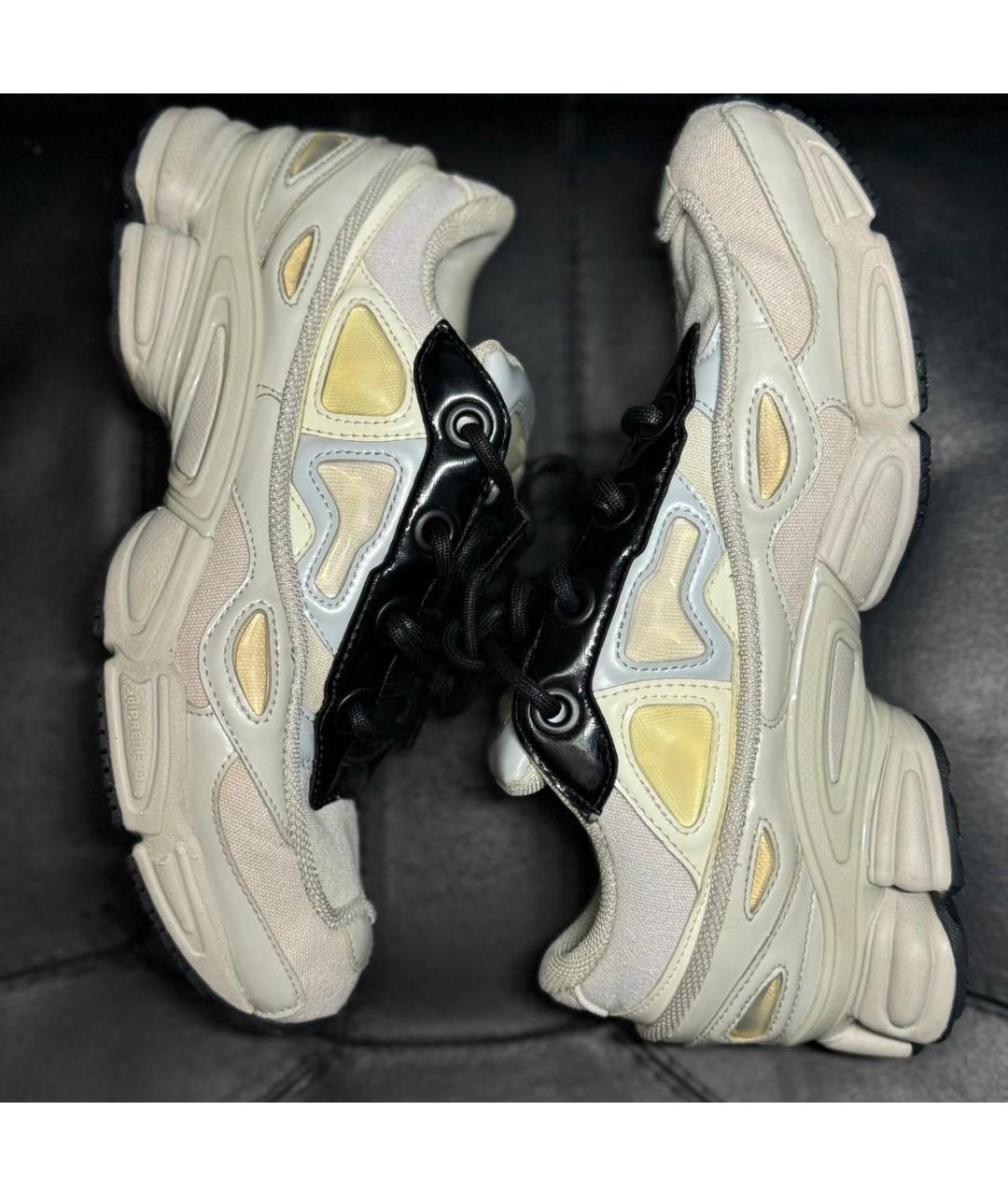 ADIDAS X RAF SIMONS Бежевые текстильные низкие кроссовки / кеды, фото 3
