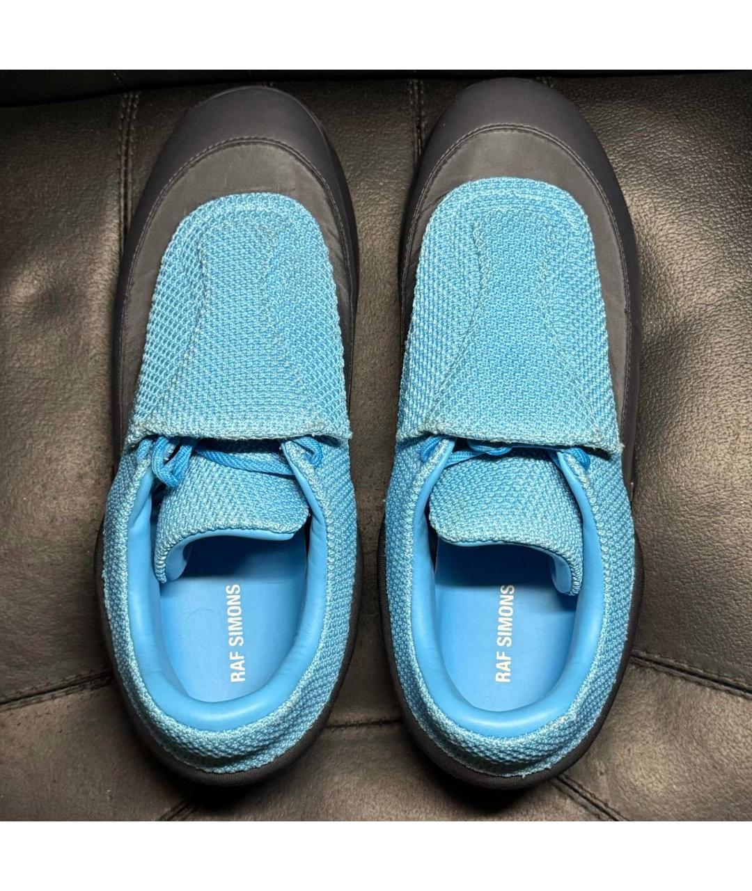 RAF SIMONS Бирюзовые текстильные низкие кроссовки / кеды, фото 6
