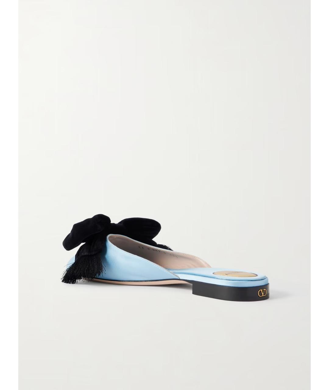 VALENTINO Голубые текстильные сабо, фото 6