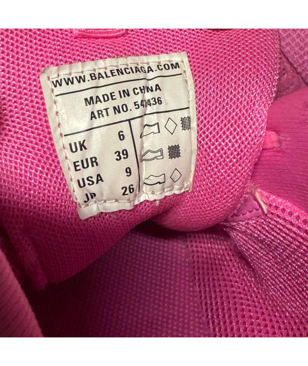 BALENCIAGA Розовые текстильные кроссовки, фото 5