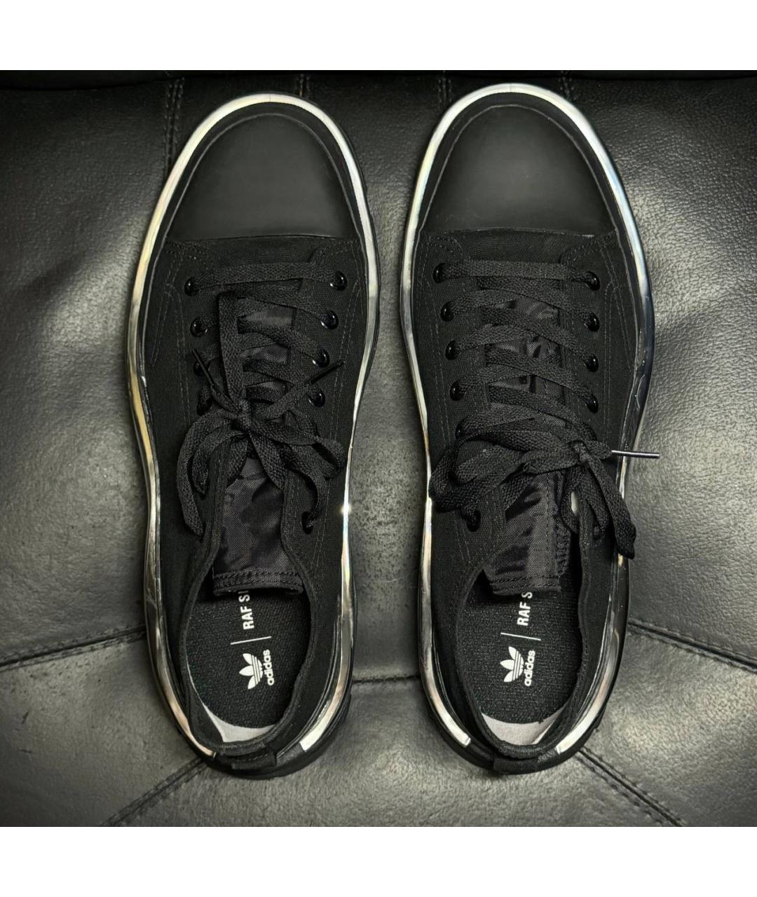 ADIDAS X RAF SIMONS Черные текстильные низкие кроссовки / кеды, фото 6