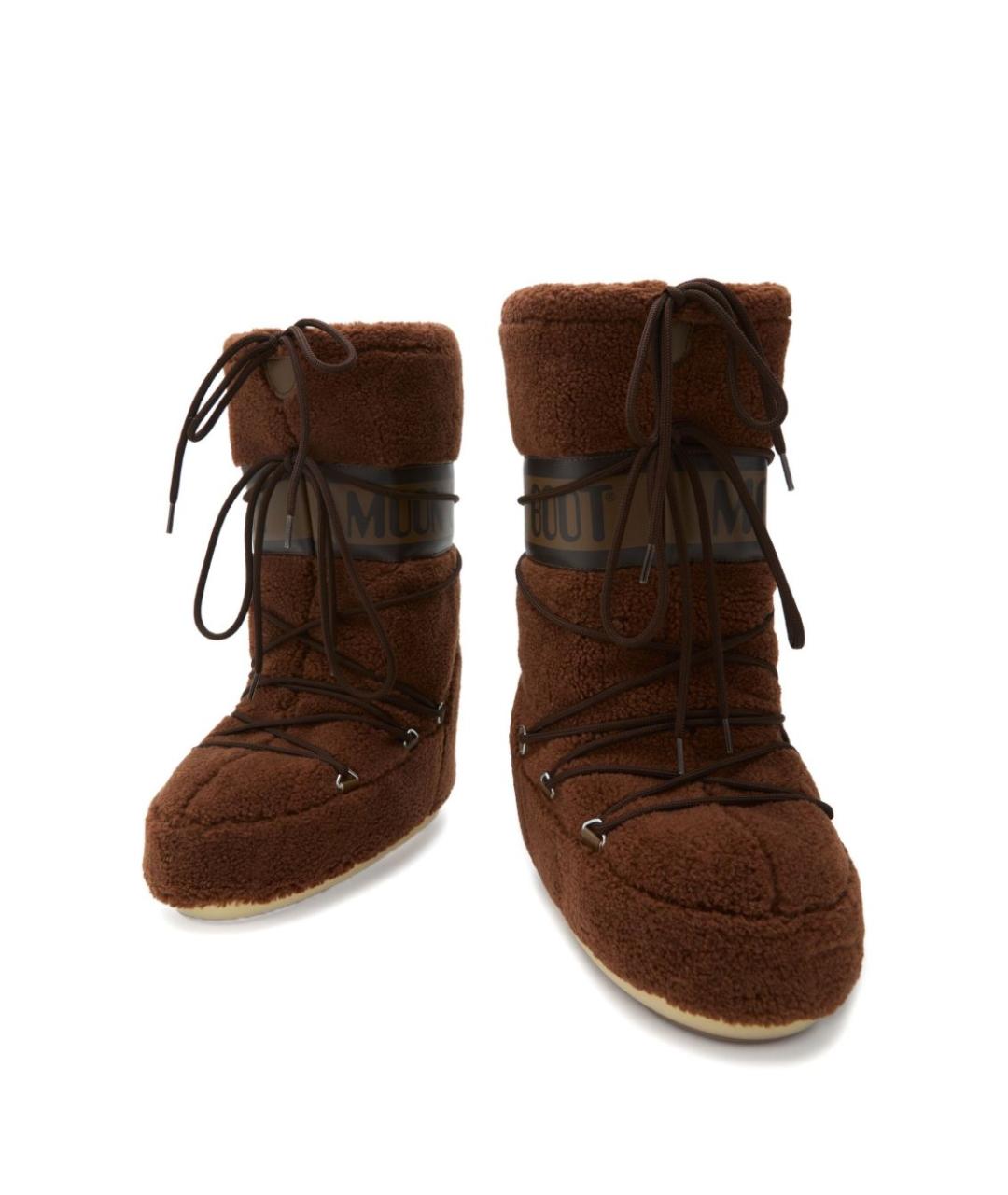 MOON BOOT Коричневые синтетические сапоги, фото 2