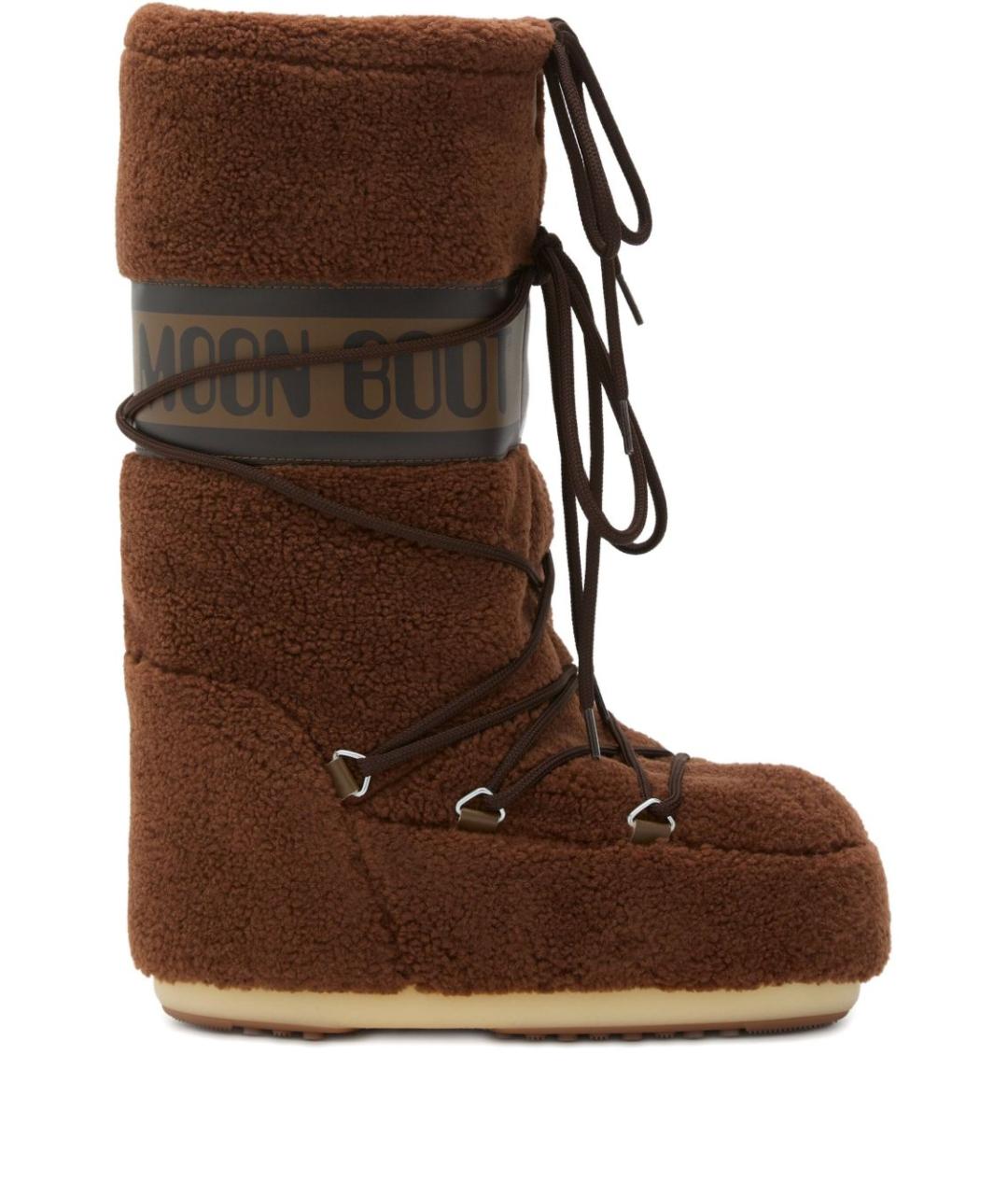 MOON BOOT Коричневые синтетические сапоги, фото 1